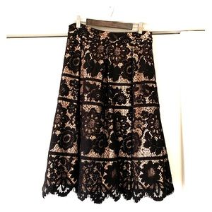 Eliza J. Black lace overlay midi skirt